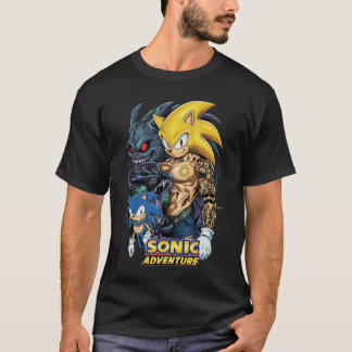 Super Sonic Tattooed Gym Bro T-Shirt | Beta Sonic  Tシャツ