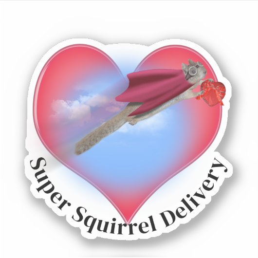 Super Squirrel Delivery Valentine's Day シール (正面)