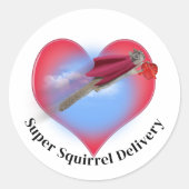 Super Squirrel Delivery Valentine's Day ラウンドシール (正面)