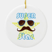 Super Star with sunglasses and mustache セラミックオーナメント (裏面)