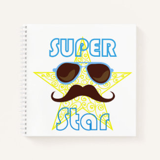 Super Star with sunglasses and mustache ノートブック