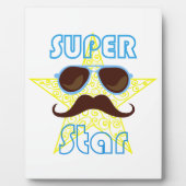 Super Star with sunglasses and mustache フォトプラーク (正面)