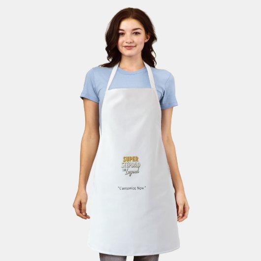 Super Step Dad the Legend Apron – BBQ Gift エプロン (着用した状態)