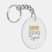 Super Step Dad the Legend Keychain Heartfelt Gift キーホルダー (正面左)