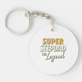 Super Step Dad the Legend Keychain Heartfelt Gift キーホルダー