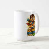 SUPER STUDENT MODE: ON 励まし コーヒーマグカップ (正面右)
