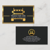 Super Stylish Gold Semi Truck Logistics Trucker 名刺 (正面/裏面)