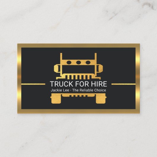 Super Stylish Gold Semi Truck Logistics Trucker 名刺 (正面)