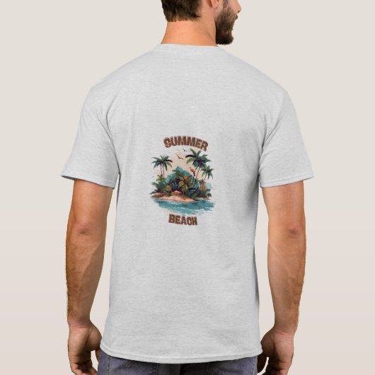 Super Summer Good Skeleton Surfer Design Tシャツ (裏面)