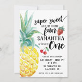 Super Sweet Fruit First Birthday Invitation 招待状 (正面)