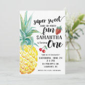 Super Sweet Fruit First Birthday Invitation 招待状 (スタンド正面)