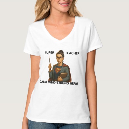 Super Teacher: Calm Mind - Strong Heart  T-shirt Tシャツ (正面)