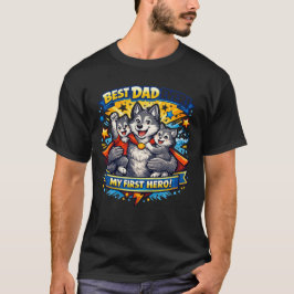 Super Wolf Dad – My First Hero Tシャツ