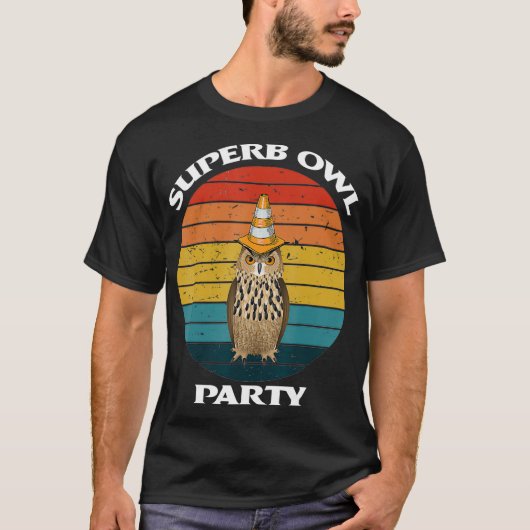 Superb Owl Party Retro Vintage Owl Lover  Tシャツ (正面)