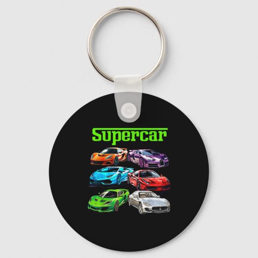 Supercar Cool Car Guy Srts Racing Fan Graphic Men  キーホルダー (正面)