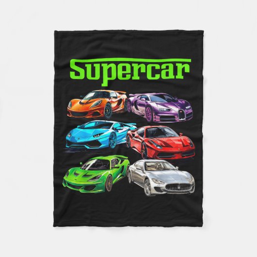 Supercar Cool Car Guy Srts Racing Fan Graphic Men  フリースブランケット (正面)