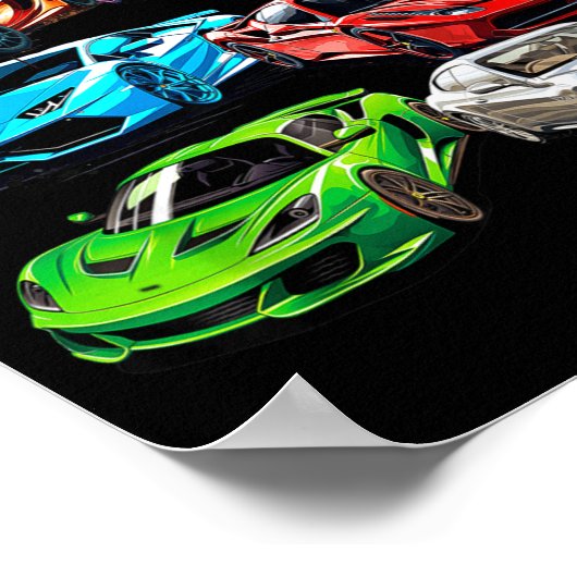 Supercar Cool Car Guy Srts Racing Fan Graphic Men  ポスター (角)