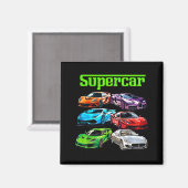 Supercar Cool Car Guy Srts Racing Fan Graphic Men  マグネット (正面/裏面)