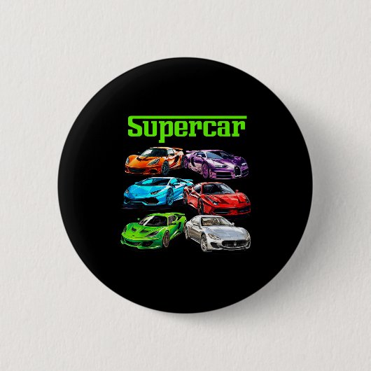 Supercar Cool Car Guy Srts Racing Fan Graphic Men  缶バッジ (正面)