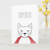 SUPERCATのお祝いカード猫のイラストレーション カード (黄色い花)