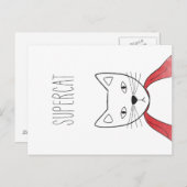 SUPERCATはがきイラストレーション猫 ポストカード (正面/裏面)