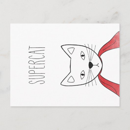 SUPERCATはがきイラストレーション猫 ポストカード (正面)