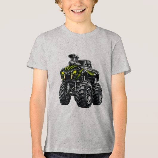 Supercharged Snake-Eye Monster Truck トライブレンドＴシャツ (正面)