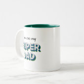 Superdadのカスタマイズ可能なメッセージ ツートーンマグカップ (正面左)
