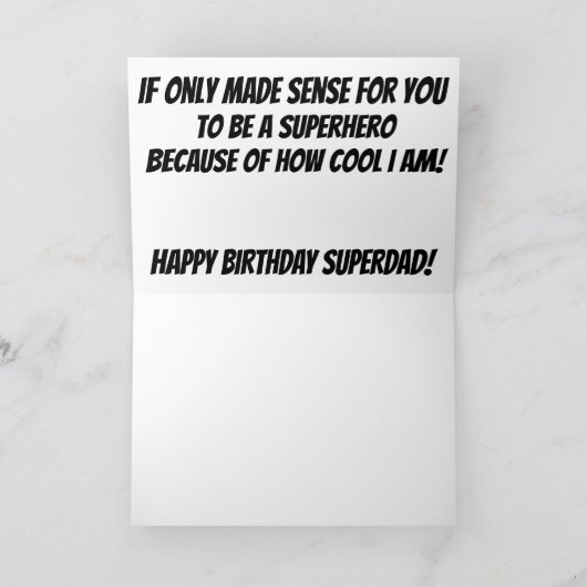 SuperDad Bdayカード カード (内部)