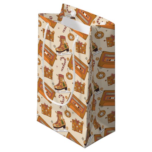 Superfloral Retro Christmas Joy スモールペーパーバッグ (正面アングル)