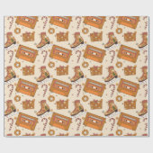 Superfloral Retro Christmas Joy ラッピングペーパー (フラット)