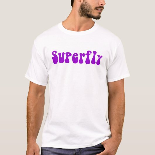 Superfly (紫色、すみれ色) tシャツ (正面)