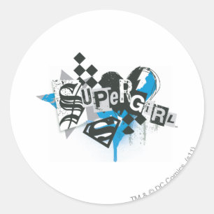 Supergirlのこぼれおよび(ばちゃばちゃ)跳ねる ラウンドシール