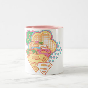 Supergirlのカラフルな雲のロゴ ツートーンマグカップ