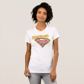 Supergirlのグランジなロゴのピンク Tシャツ (正面フル)