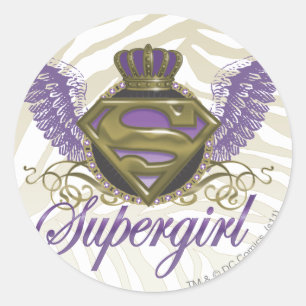 Supergirlのシマウマのプリント ラウンドシール