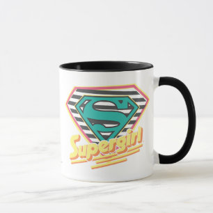 Supergirlのストライプのなロゴ マグカップ
