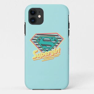 Supergirlのストライプのなロゴ iPhone 11 ケース