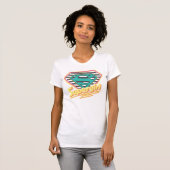 Supergirlのストライプのなロゴ Tシャツ (正面フル)