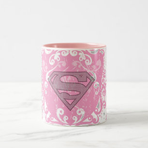 Supergirlのピンクによって飛ぶデザイン ツートーンマグカップ