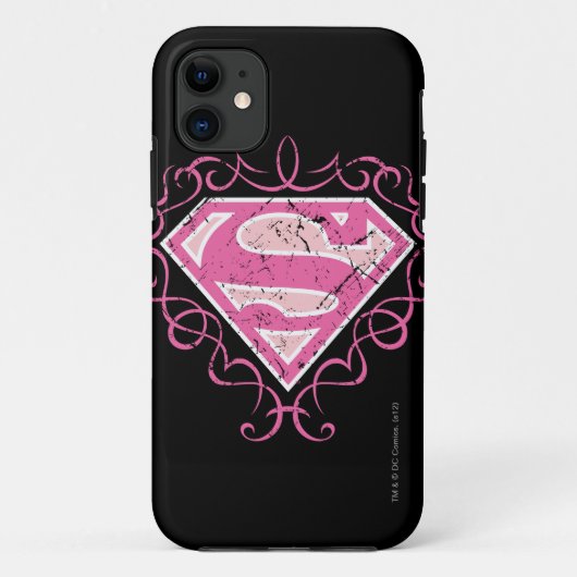 Supergirlのピンクのカラフルなロゴ Case-Mate iPhoneケース (裏面)