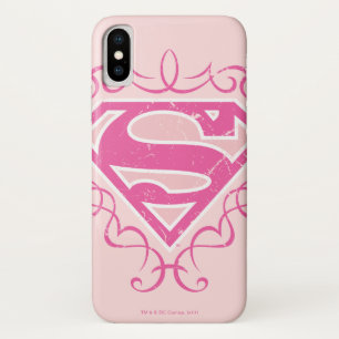 Supergirlのピンクのストライプ iPhone X ケース