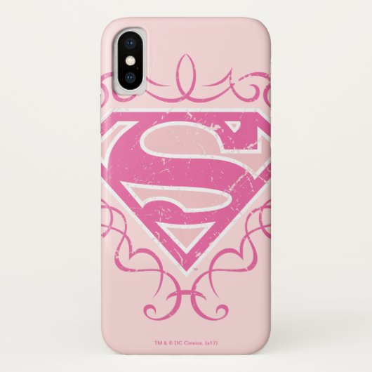 Supergirlのピンクのストライプ Case-Mate iPhoneケース (裏面)