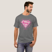 Supergirlのピンクのストライプ Tシャツ (正面フル)