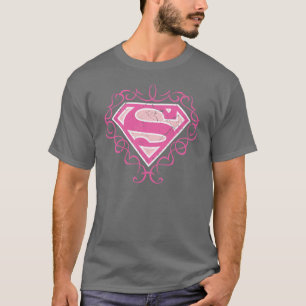 Supergirlのピンクのストライプ Tシャツ