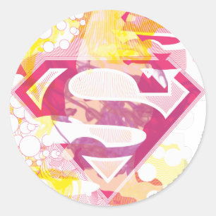 Supergirlのレトロのロゴ ラウンドシール