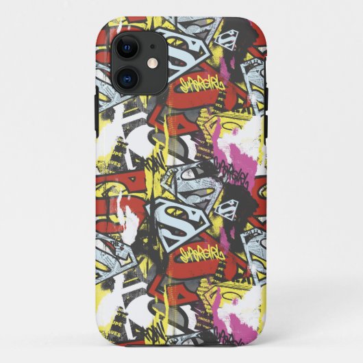 Supergirlの喜劇的なケーパーパターン7 Case-Mate iPhoneケース (裏面)