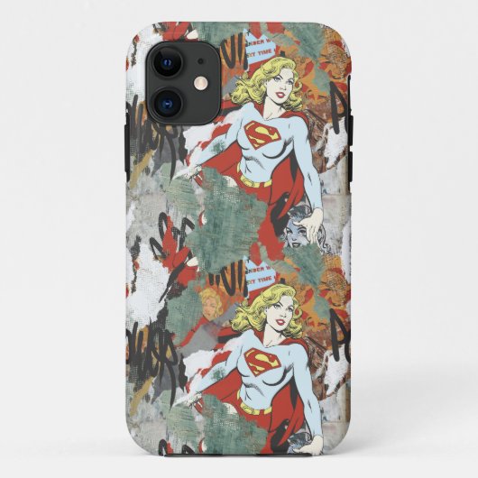 Supergirlの喜劇的なケーパーパターン8 Case-Mate iPhoneケース (裏面)