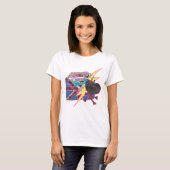 Supergirlの旗および骨が交差した図形 Tシャツ (正面フル)
