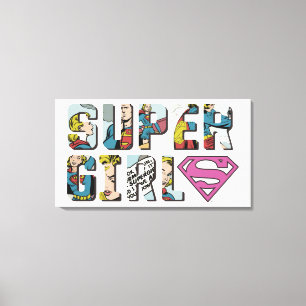 Supergirlの漫画のロゴ キャンバスプリント